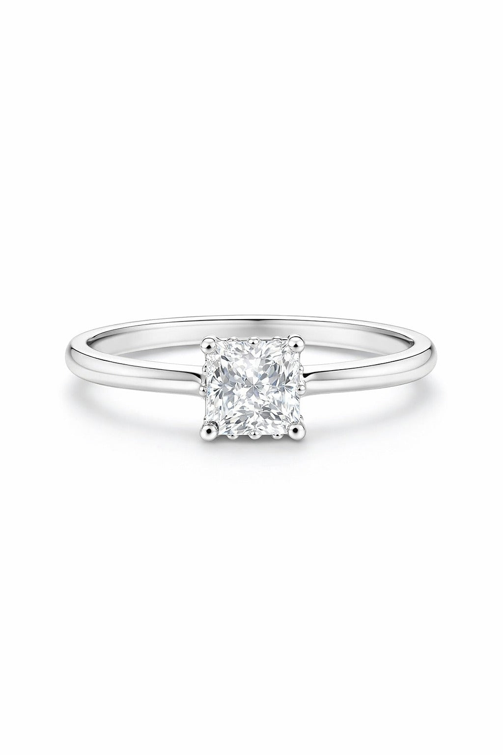 14K White Gold Diamond Remount Ring Setting, 0.12 ct