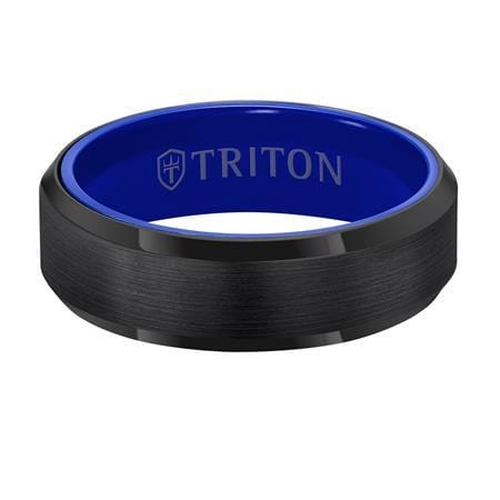 Black Tungsten and Blue Ceramic Band