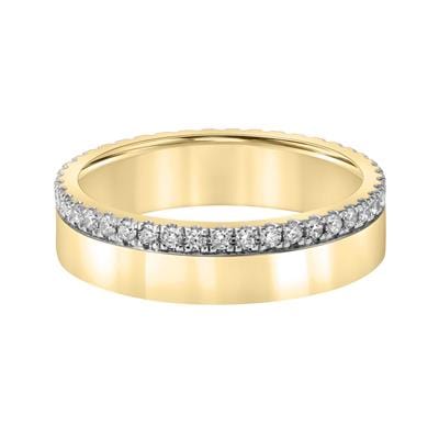 14K Yellow Gold Diamond Edge Wedding Band