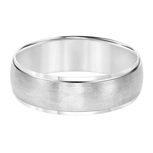 14K White Gold Polished Satin Band