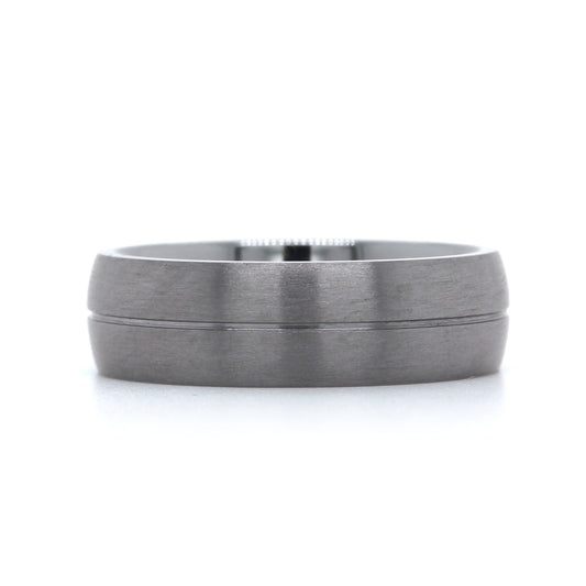 Grey Tantalum Band with Center Stripe