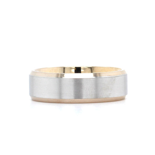 14K Two-Tone Satin Center Band