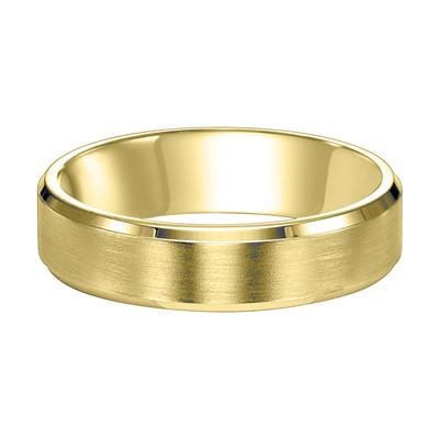 14K Yellow Gold Satin Center Polished Edges Band