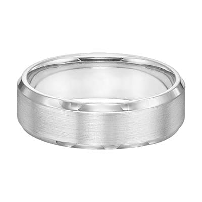 Platinum Satin Center Polished Edges Band