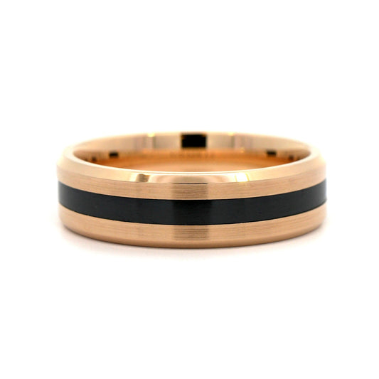 14K Yellow Gold and Black Titanium Band