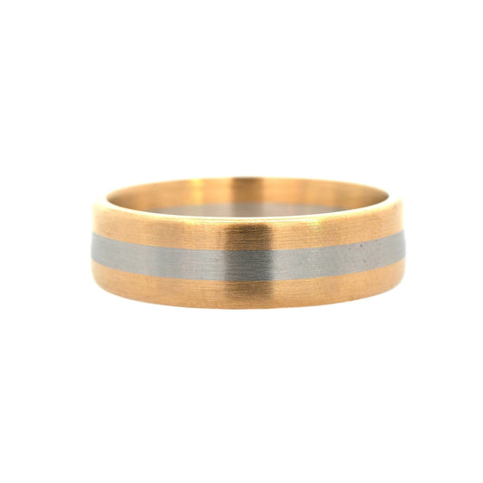 18K Yellow Gold and Platinum Satin Band