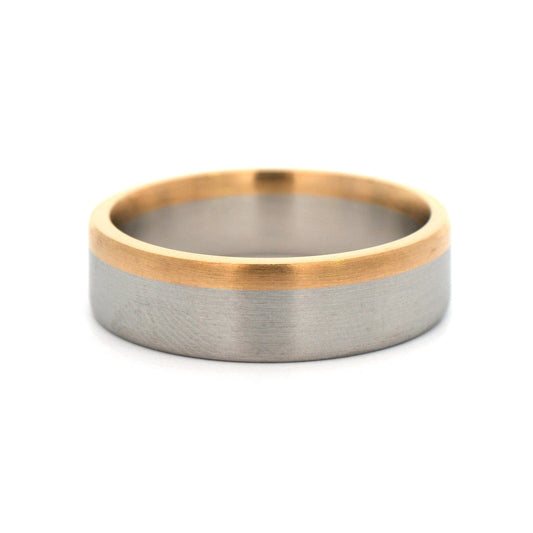 18K Yellow Gold and Platinum Satin Band