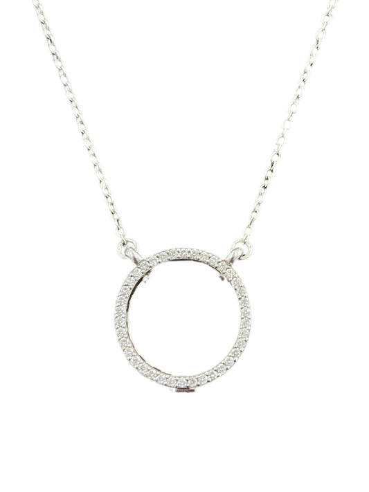 Sterling Silver Necklace with Diamonds