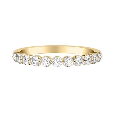 18K Yellow Gold Shared Prong Diamond Band