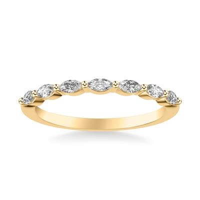 18K Yellow Gold Marquise Diamond Band