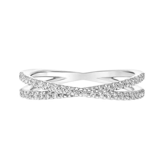 Platinum 2 Row Twisted Diamond Band