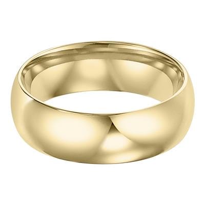 18K Yellow Gold Low Dome Polished Band