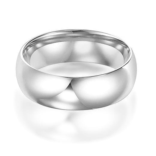 Platinum Low Dome Wedding Band 6mm