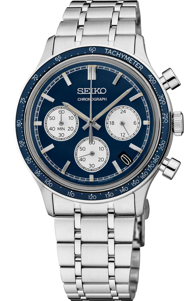 Seiko Essentials Chronograph Quartz Blue Dial Men display picture 1