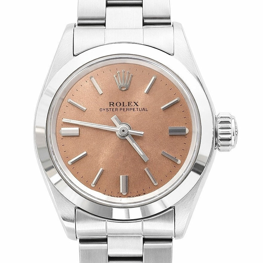 Pre-Owned Ladies Rolex No-Date Salmon Stick Dial on Oyster Bracelet REF:6199 Watch Only