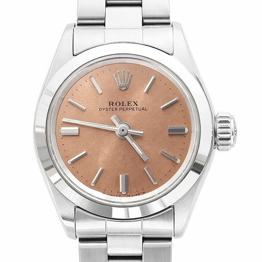 Pre-Owned Ladies Rolex No-Date Salmon Stick Dial on Oyster Bracelet REF:6199 Watch Only