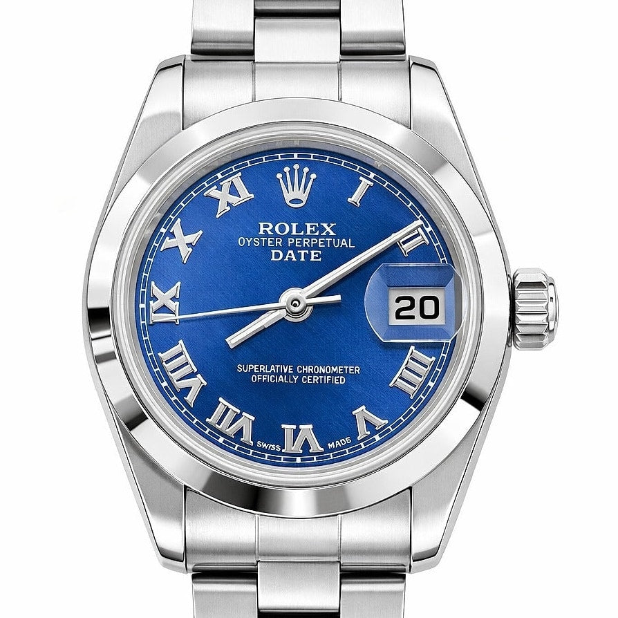 Pre-Owned 26mm Rolex Watch Blue Face Roman Numerals Oyster Bracelet