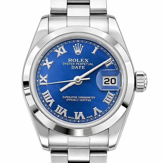 Pre-Owned 26mm Rolex Watch Blue Face Roman Numerals Oyster Bracelet