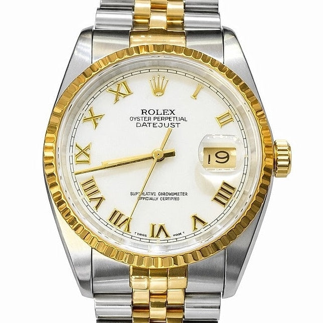 Pre-Owned Rolex Datejust 36 White Roman Dial on Jubilee Bracelet, Ref. 16233