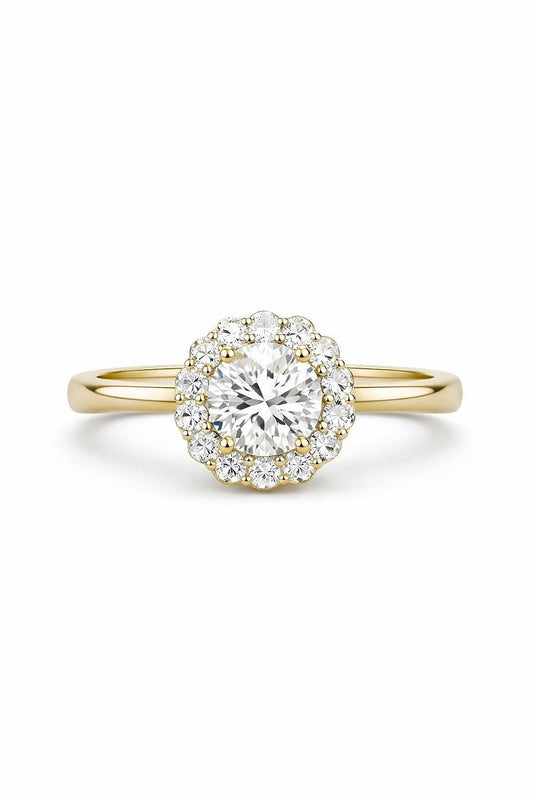 14K Yellow Gold Diamond Engagement Ring