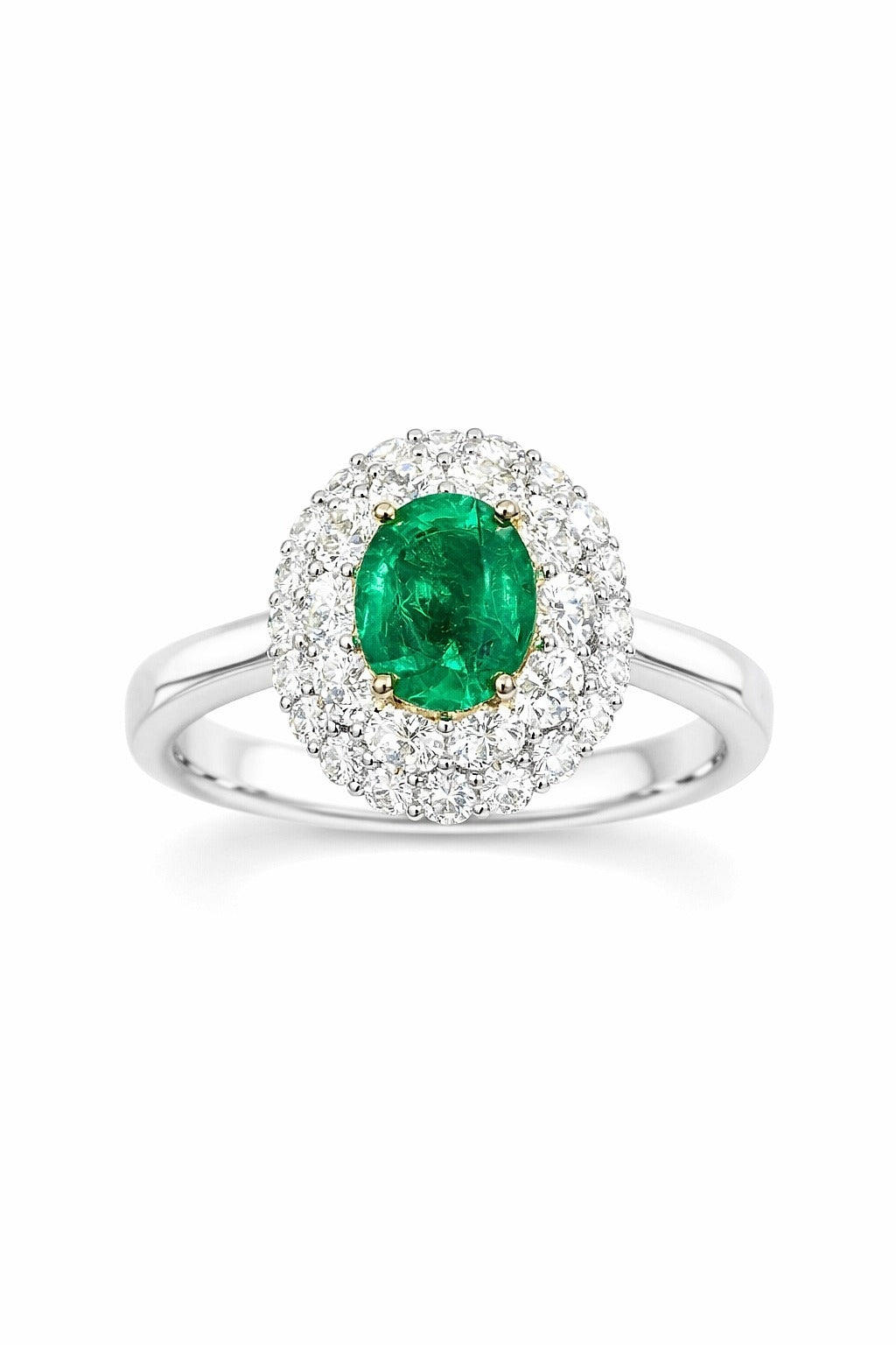 White Gold Emerald and Diamond Ring, 3.20 ct