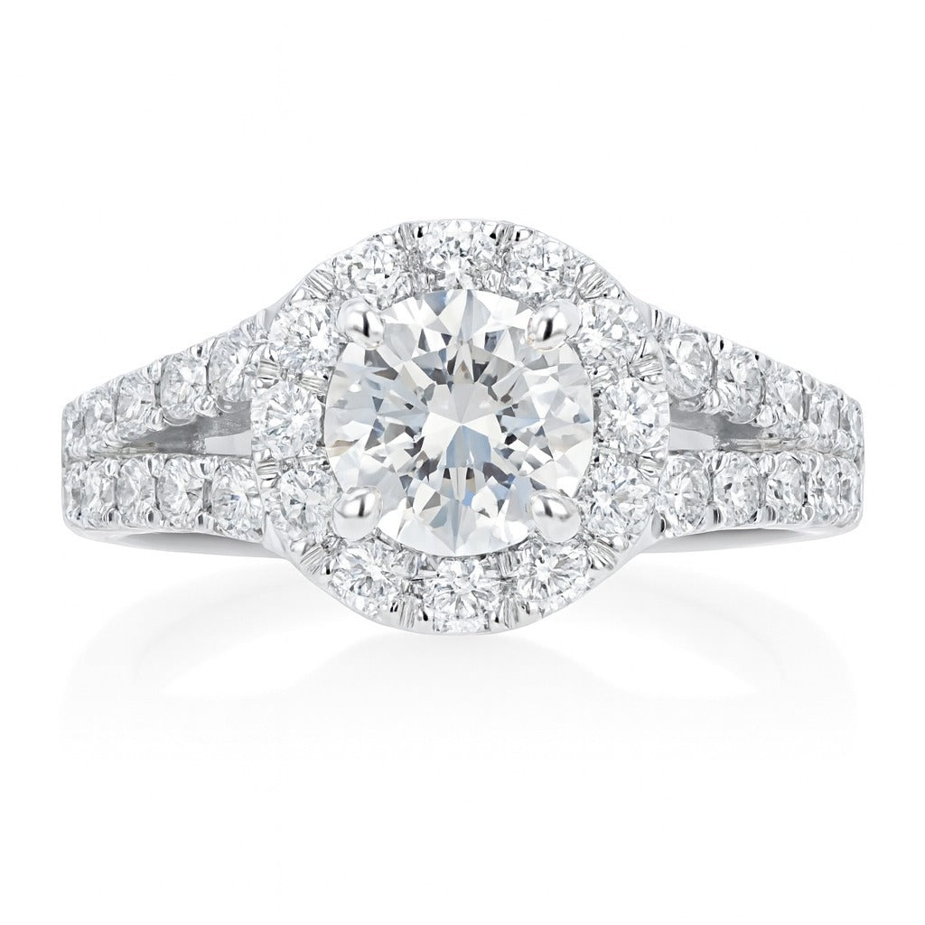 14K White Gold Diamond Engagement Ring