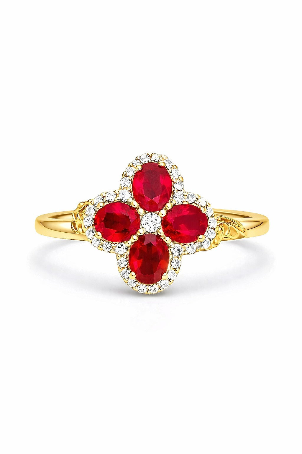 14K Yellow Gold Ruby and Diamond Ring, 1.52 ct