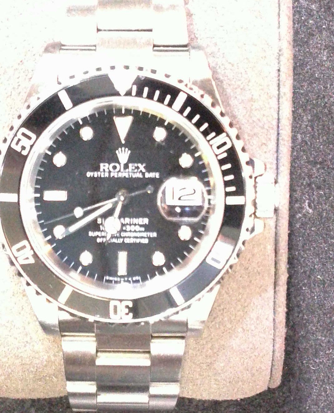 Pre-Owned 1989 Rolex Submariner Stainless Steel with Black Dial and Original Papers