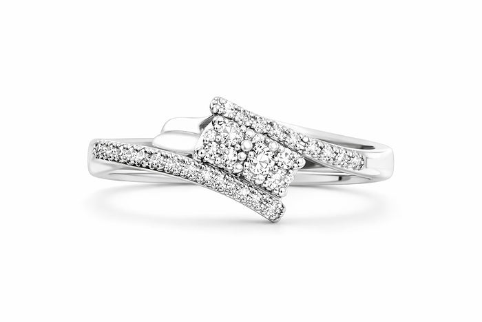 18K White Gold Diamond Engagement Ring, 0.75 ct