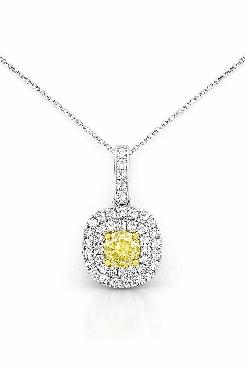 Platinum Diamond and Fancy Yellow Diamond Jewelry, 1.28 & 0.73 ct
