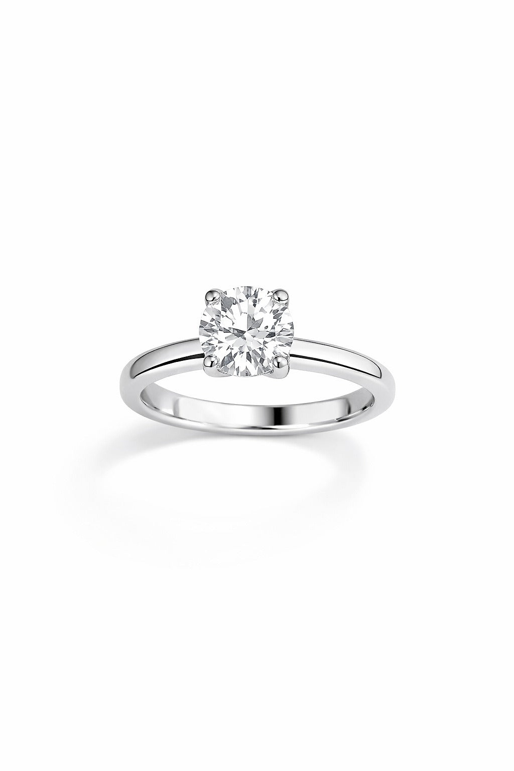 14K White Gold Round Diamond Solitaire, 1.54 ct