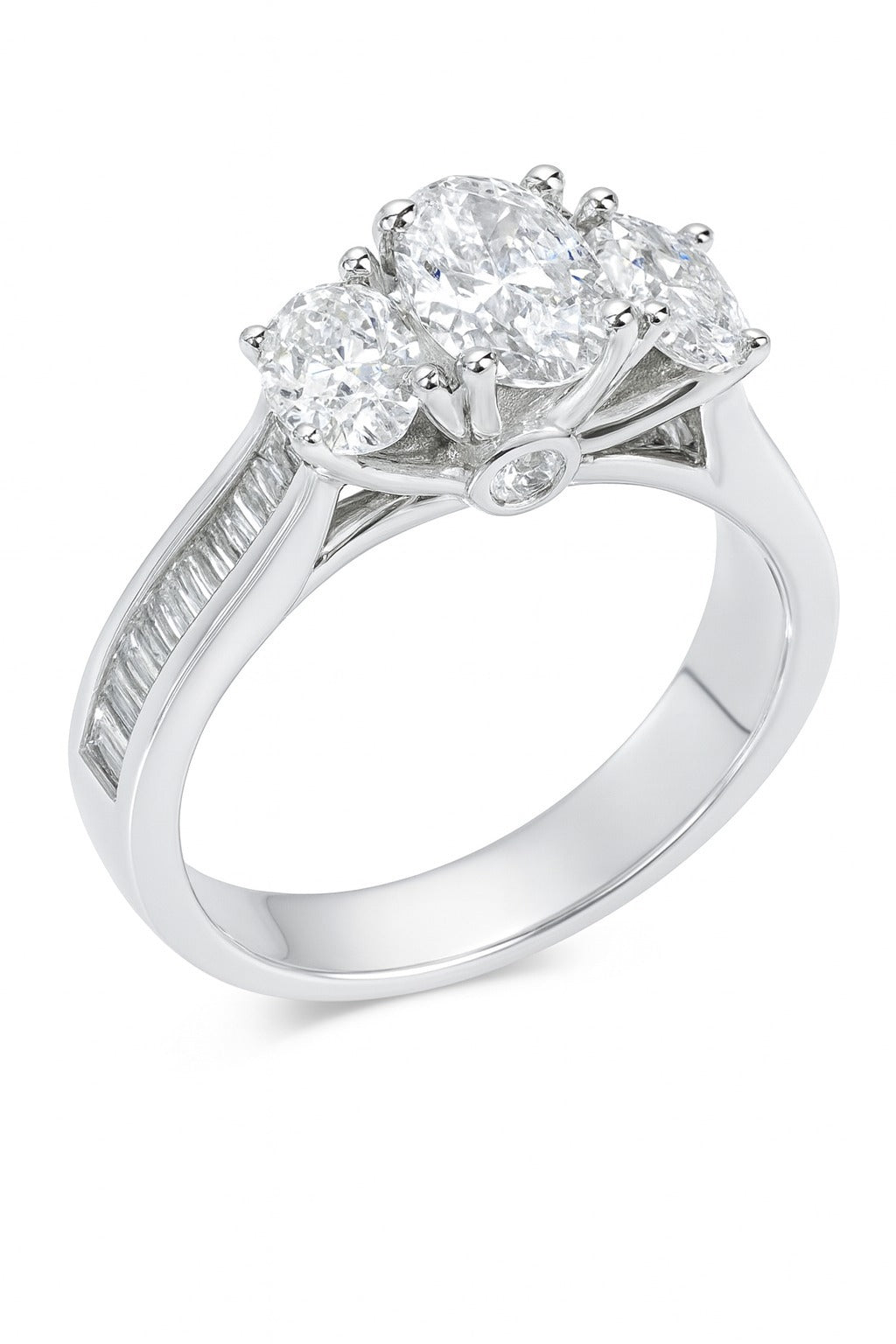 14K White Gold Diamond Engagement Ring, 2.00 ct