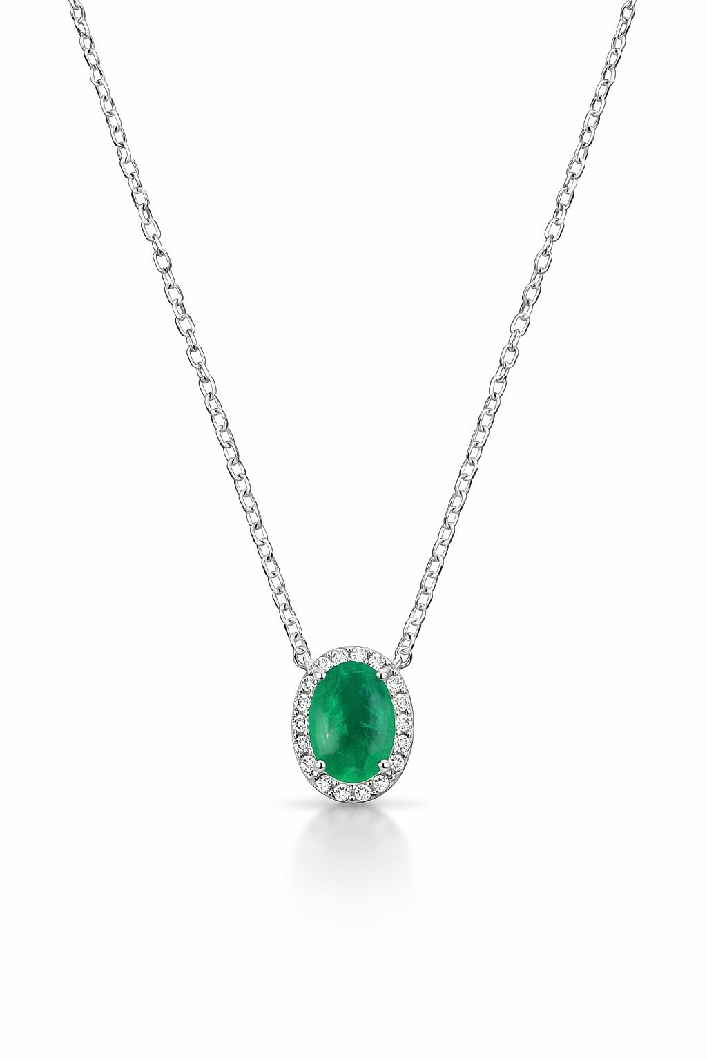 18K Yellow Gold Emerald and Diamond Pendant, 1.24 ctw