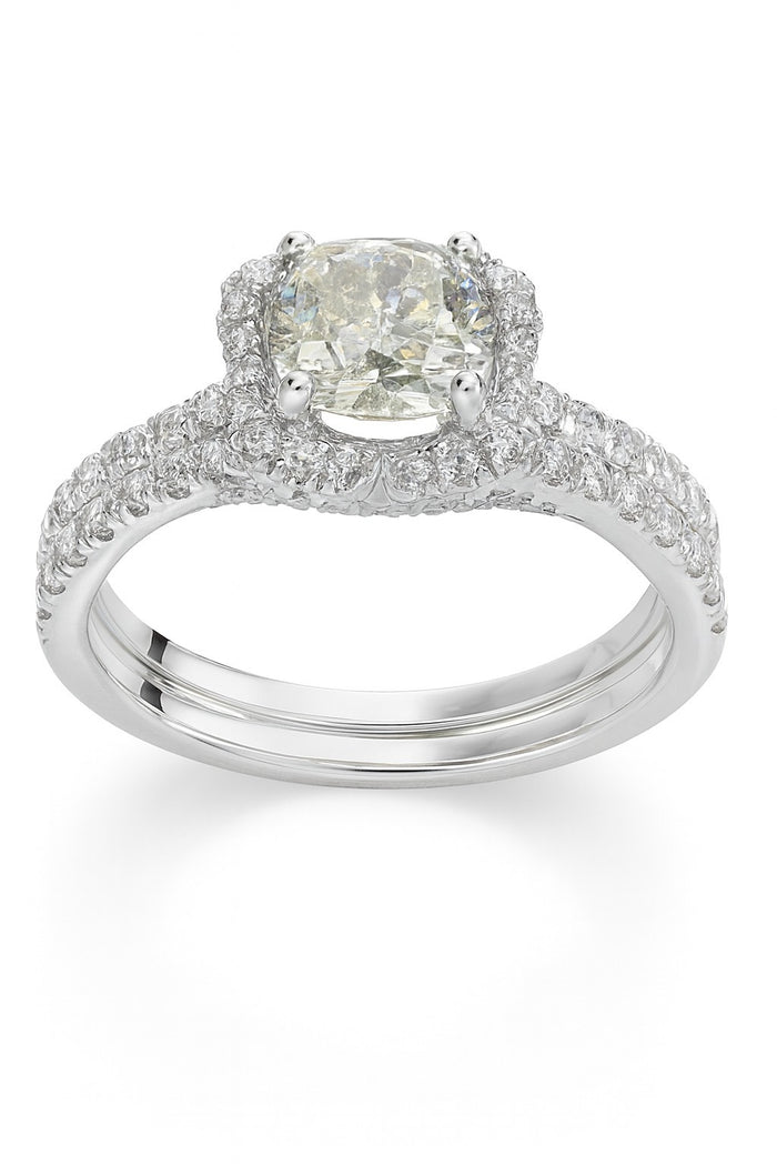 18K White Gold Diamond Engagement Ring, 1.56 ct
