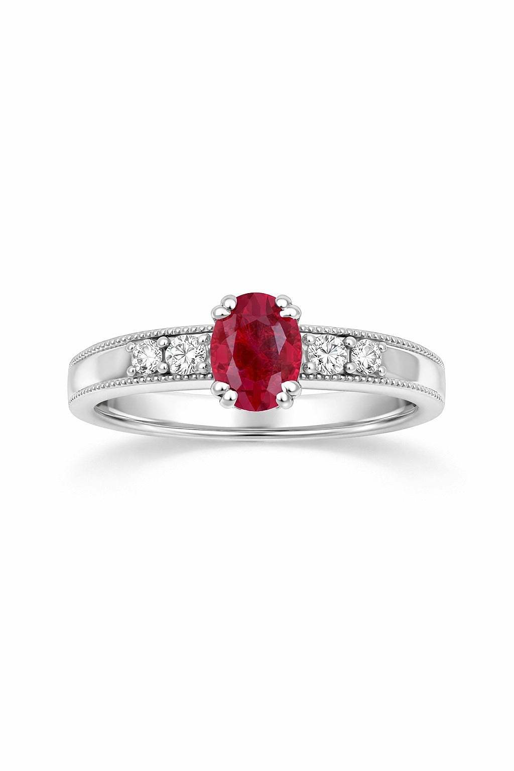 14K White Gold Ruby and Diamond Ring, 1.50 ct