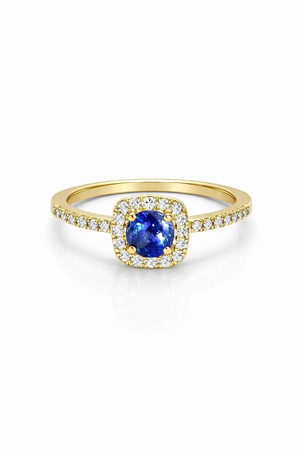 14K Yellow Gold Sapphire and Diamond Ring, 0.69 ct
