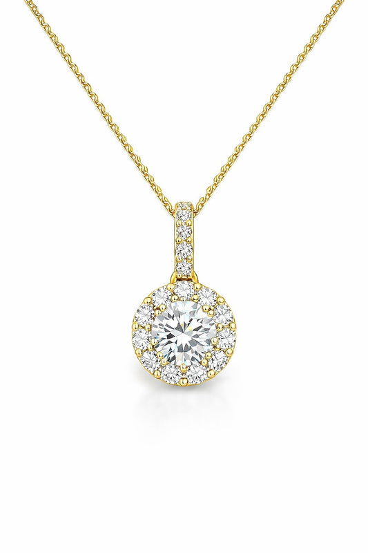 14K Yellow Gold Diamond Pendant, 1.33 ct