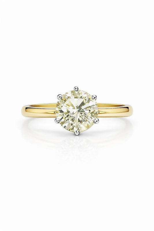 14K Yellow Gold Diamond Solitaire Ring, 3.11 ct