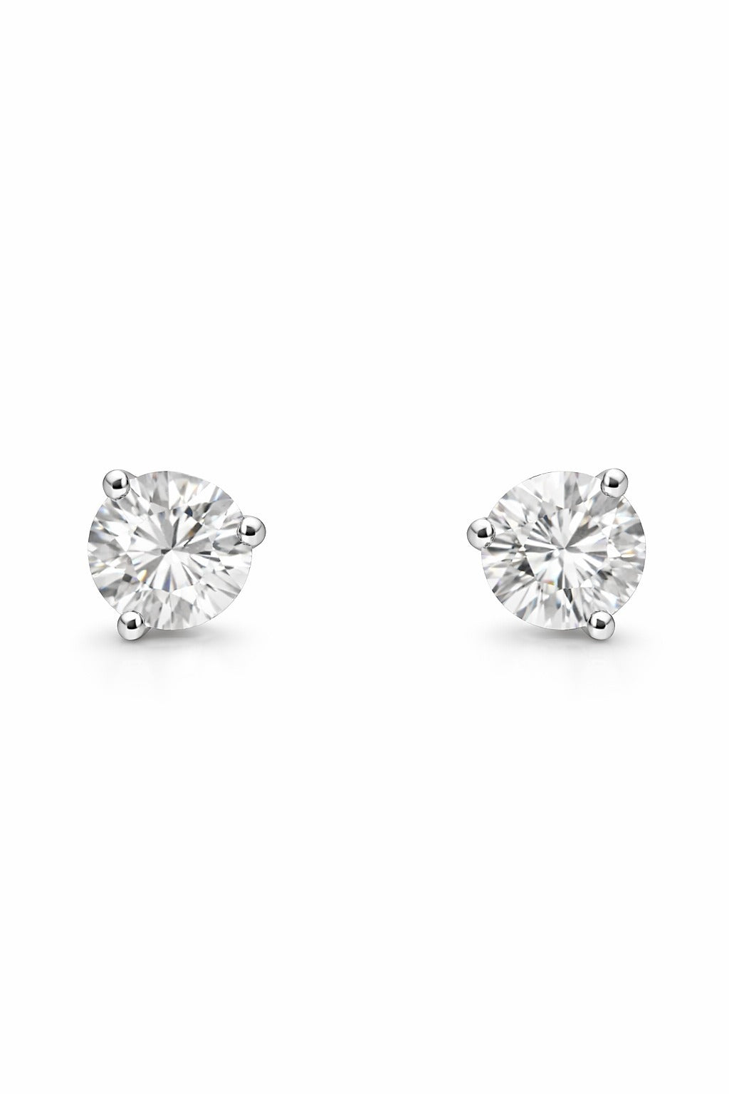 14K White Gold Diamond Stud Earrings, 1.51 ct