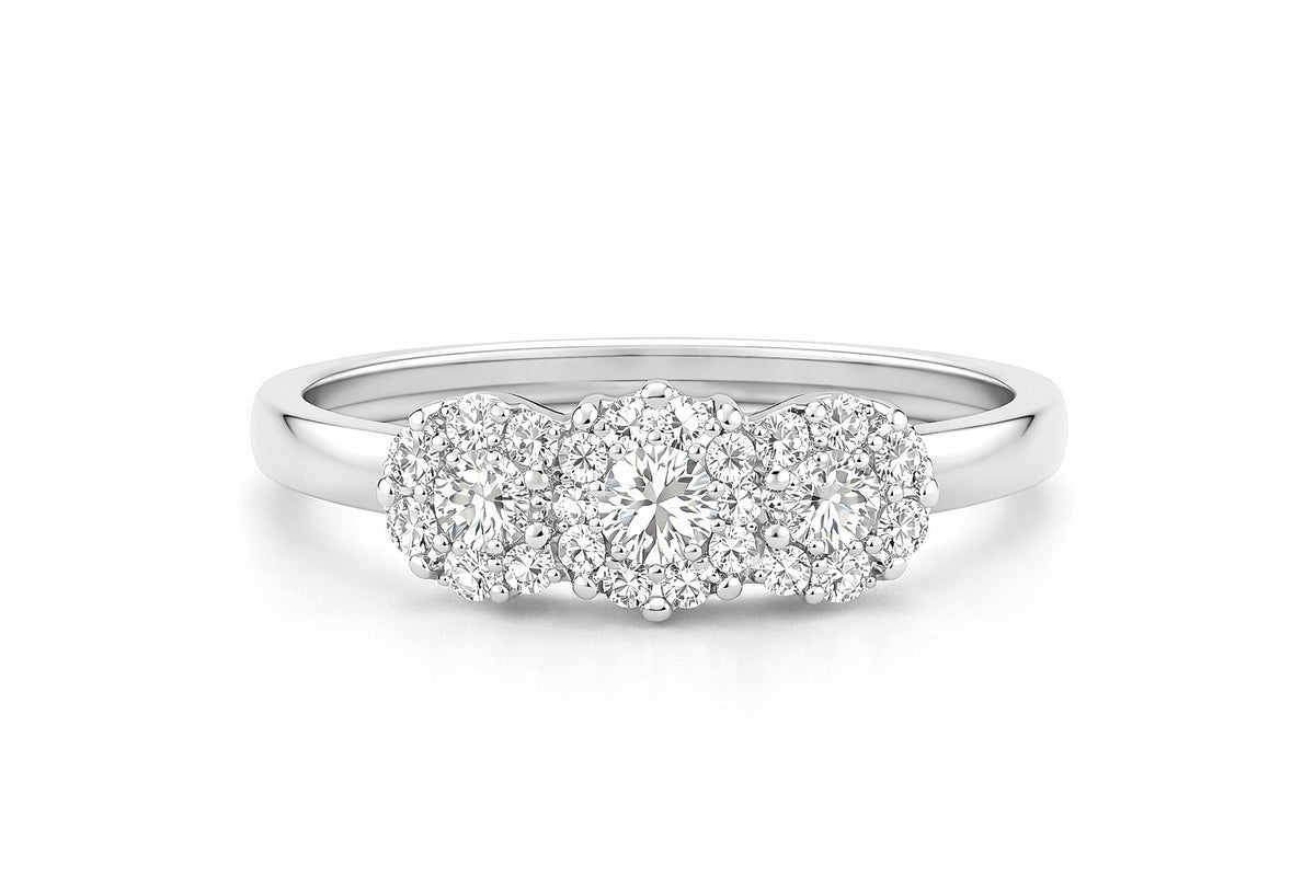 Platinum Round Diamond Ring, 0.65 ct