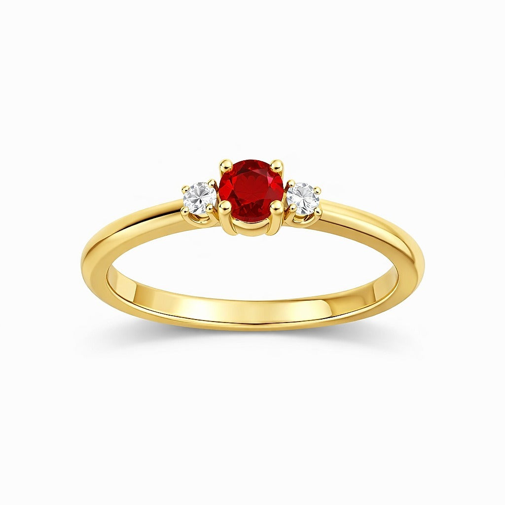 14K Yellow Gold Emerald and Diamond Ring, 0.51 ct Emerald