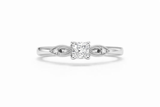 14K White Gold Diamond Remount, 0.02 ct