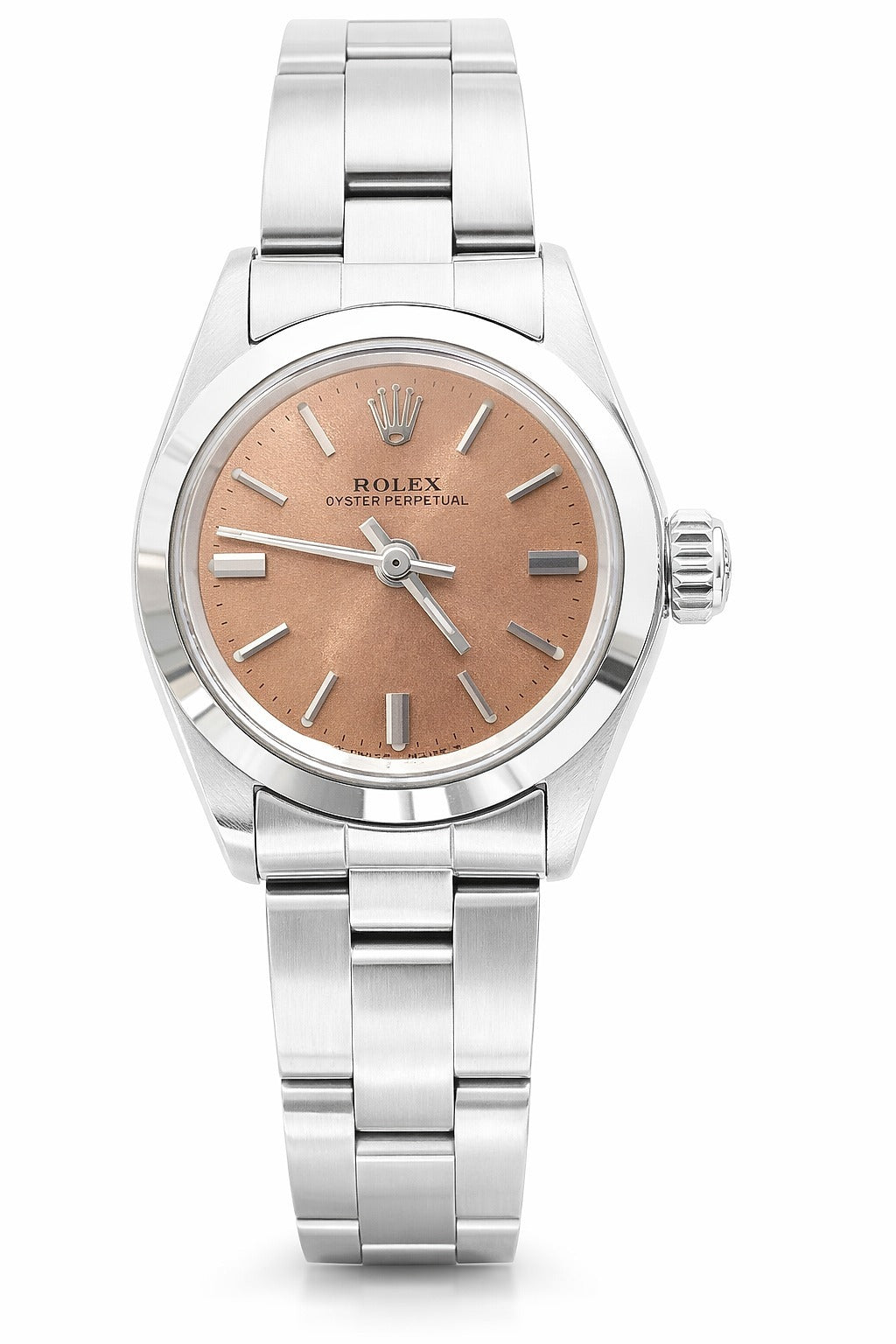 Pre-Owned Ladies Rolex No-Date Salmon Stick Dial on Oyster Bracelet REF:6199 Watch Only