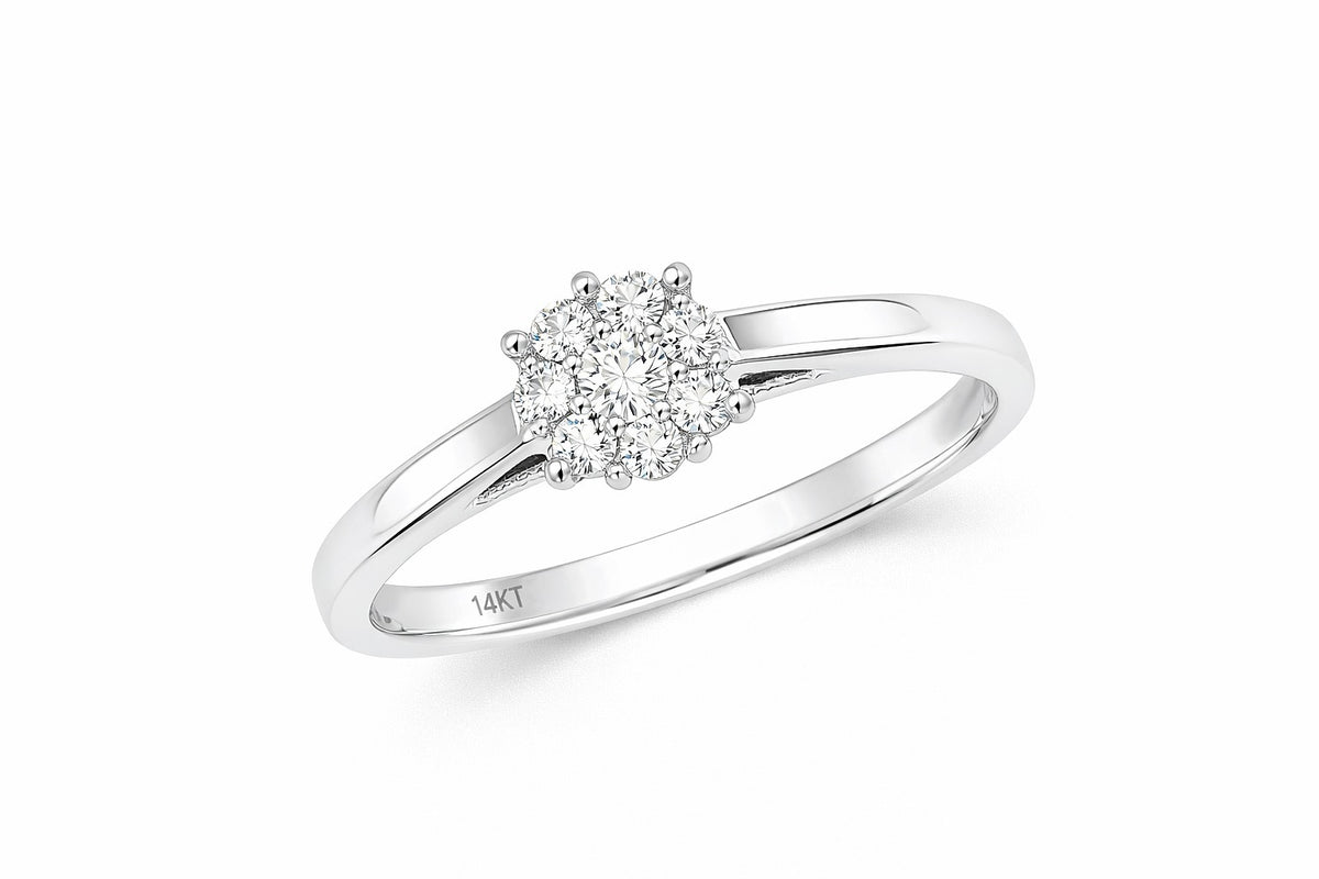 14K White Gold Natural Diamond Solitaire Ring, 1.00 ct