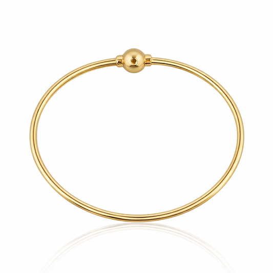 14kt yellow gold 1 ball Cape Cod style bracelet