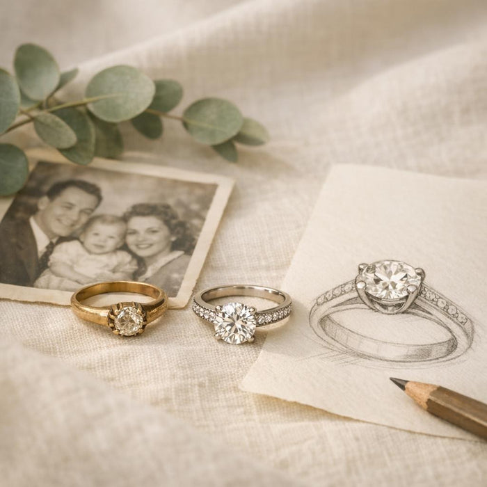 Heirloom ring redesigned into a new custom diamond ring