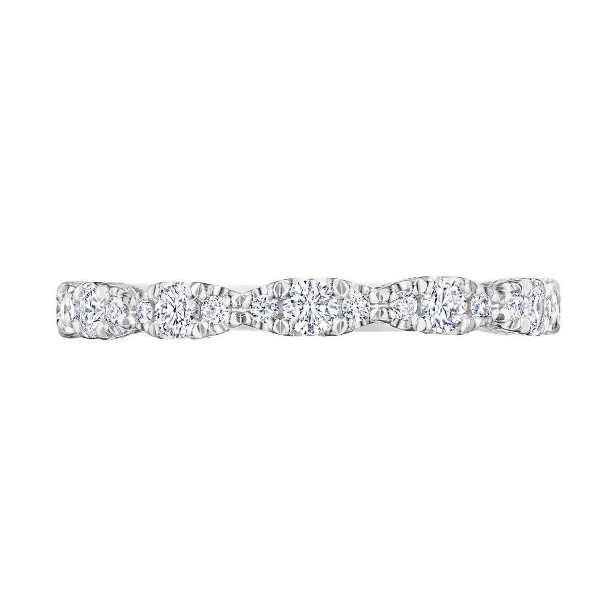 Tacori Platinum Diamond Half-Way Band, 0.36 ct