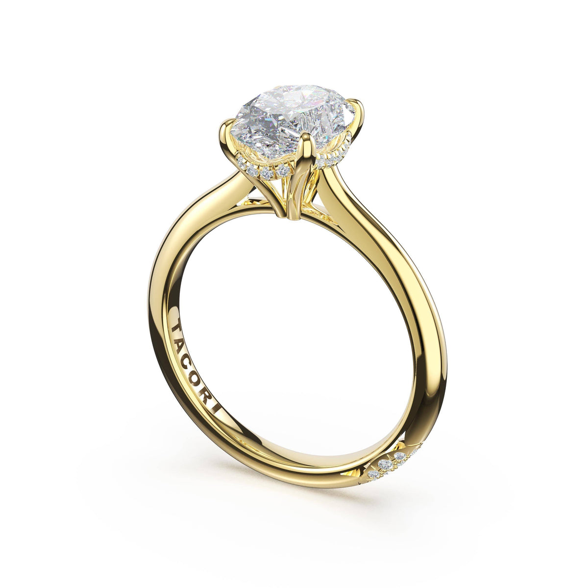 Tacori 18K Yellow Gold Diamond Setting for Oval Center, 0.13 ct