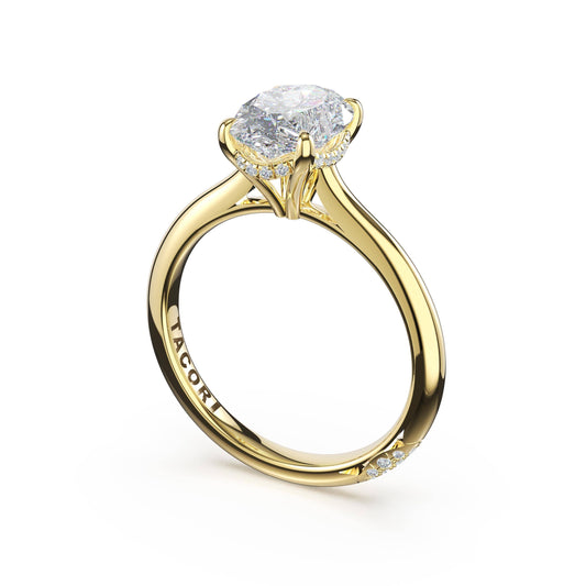 Tacori 18K Yellow Gold Diamond Setting for Oval Center, 0.13 ct