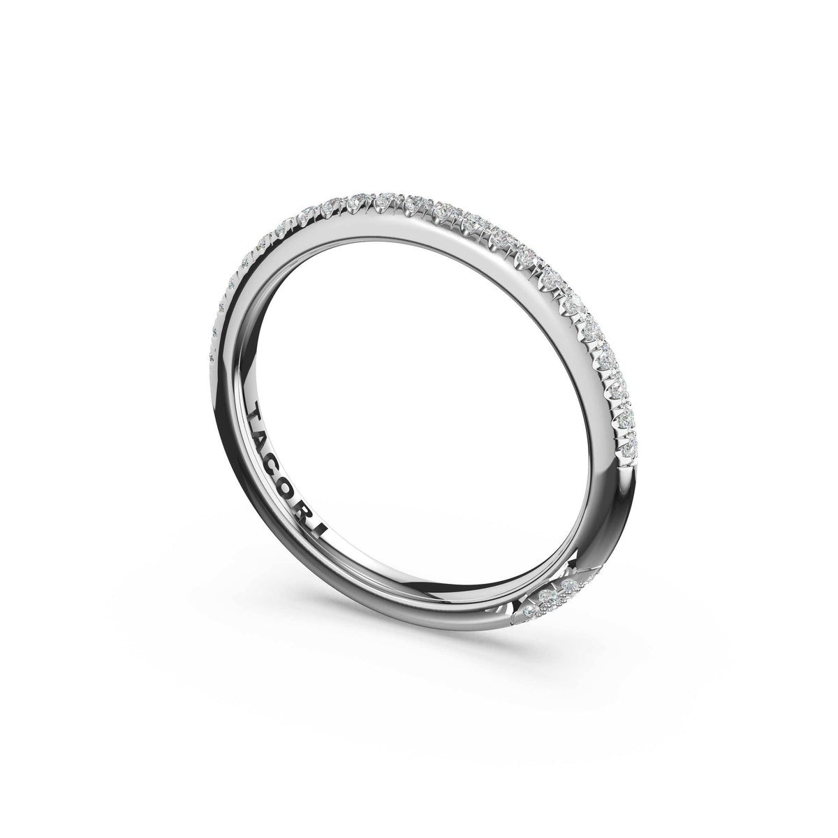 Tacori Platinum Diamond French Pavé Half-Way Band, 0.19 ct